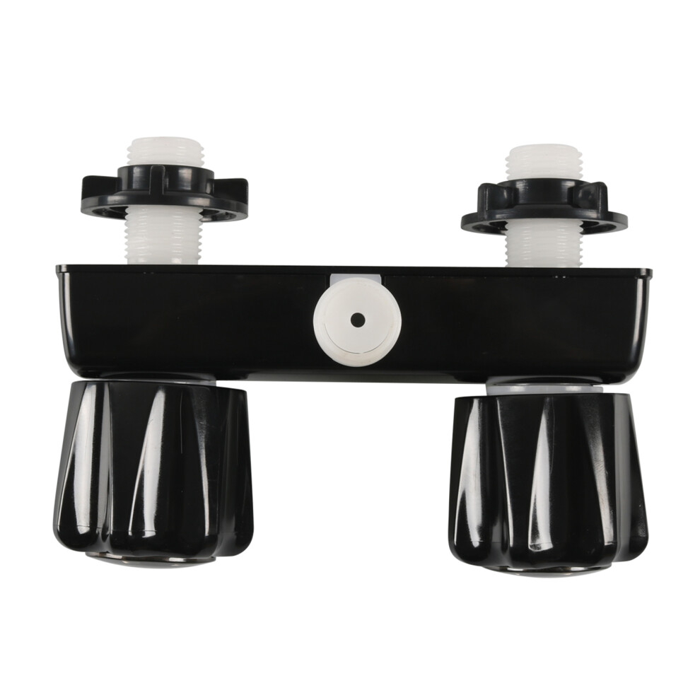 Rv Shower Valve Diverter With Dual Knobs, 4Â Bathroom Mixer Control, Durable Black 3581388818304