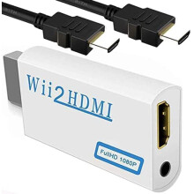 HDMI Adapter 1080P Converter with 3.5mm Audio Jack Plug and Play for Nintendo Wii
