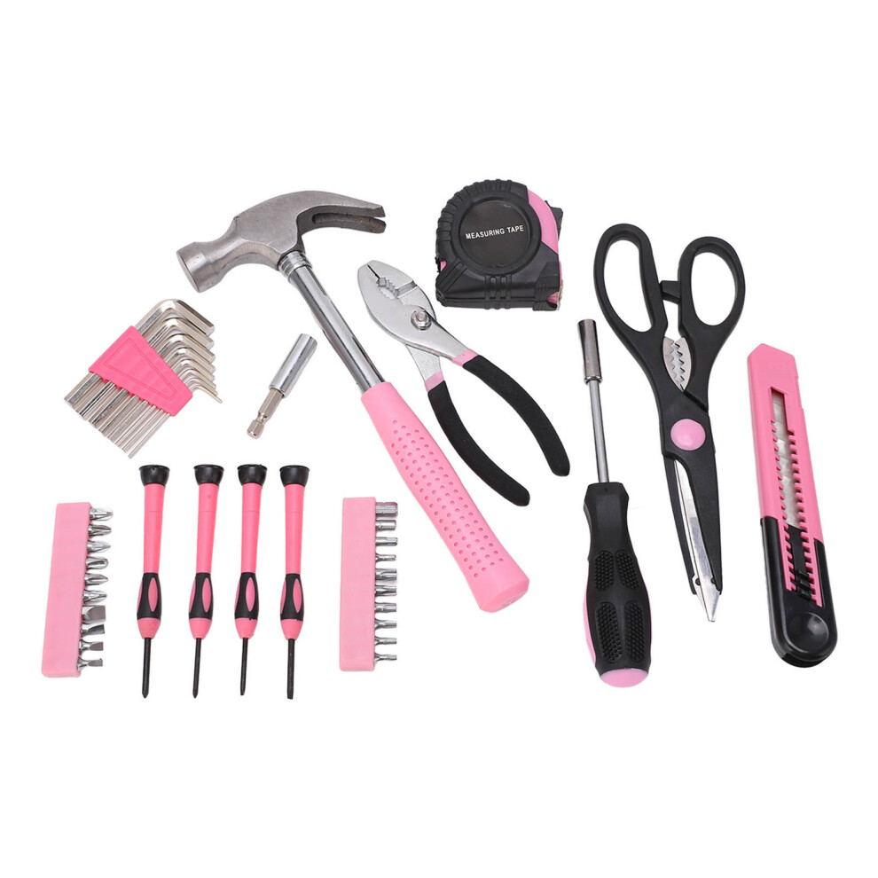 Pink 39-Piece Household Tool Kit With Hammer & Screwdriver, Model 10127 5051390168097
