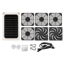 Zonnepaneelventilatorset met 2 ventilatoren, 5W, 6V