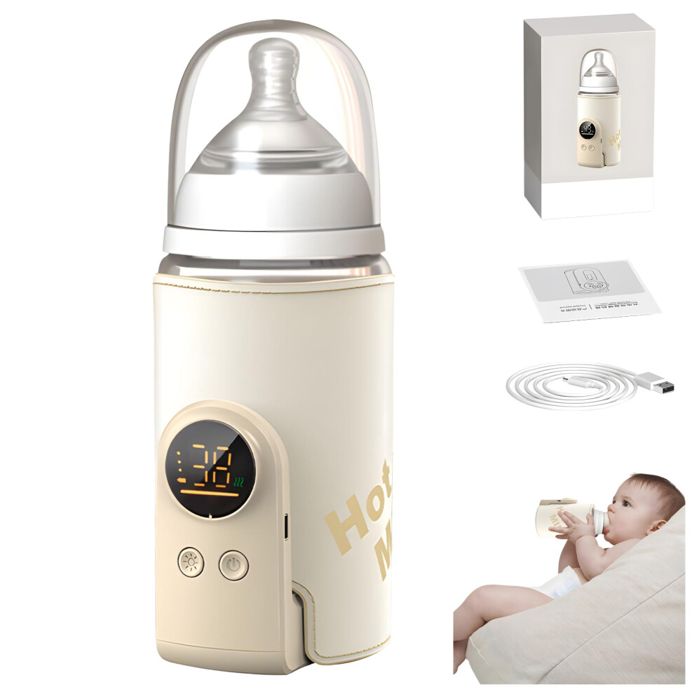 Portable Bottle Warmer 6000mAh Power Bank, Fast Heating Baby Milk Warmer for Travel and Outdoor Use