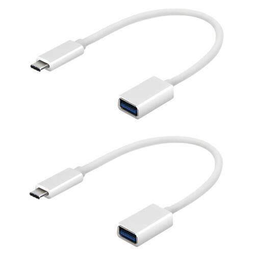 USB TypeC OTG Adapter 2 Pack for OnePlus Nord CE3, USB C to USB 3.0 OTG, Speed Data Transfer, White