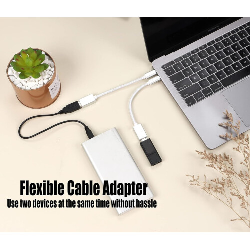 USB TypeC OTG Adapter 2 Pack for OnePlus Nord CE3, USB C to USB 3.0 OTG, Speed Data Transfer, White 2
