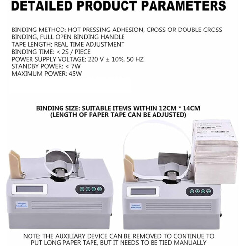 Automatic Banknote Bundling Machine with Sensor, Speed Currency Strapping Tool for Bills and Cards 2