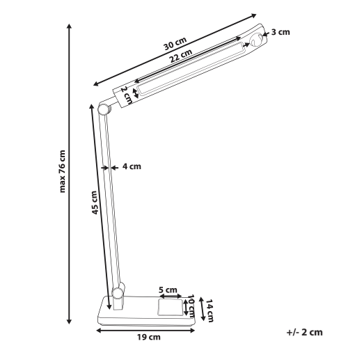 Beliani LED Desk Lamp LEPUS with Motion Sensor Dark Grey 1