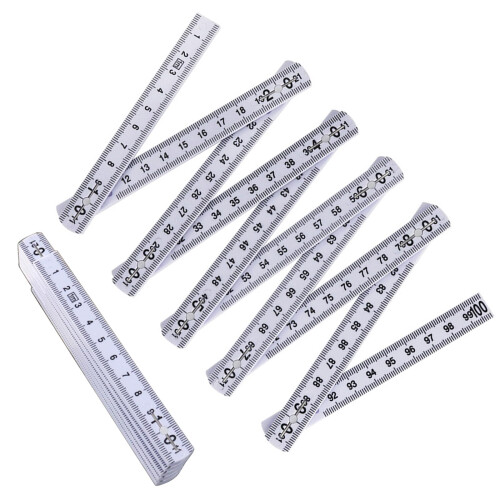 2 Pieces 1 Meter Foldable Ruler, Compact Measuring Stick with Accurate Scale for Easy Storage