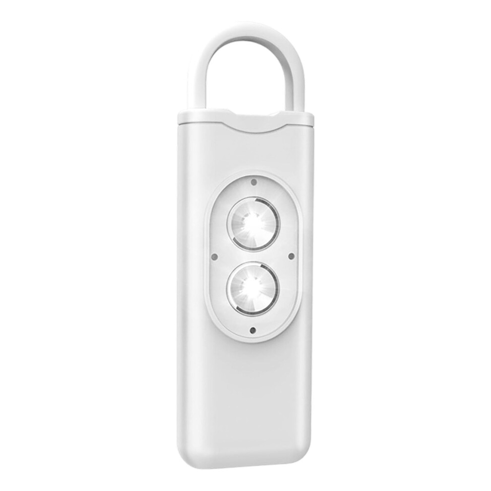 Rechargeable Safety Alarm 130Db With Strobe And Led Flashlight Keychain For Women Seniors Travel White 9113335916104