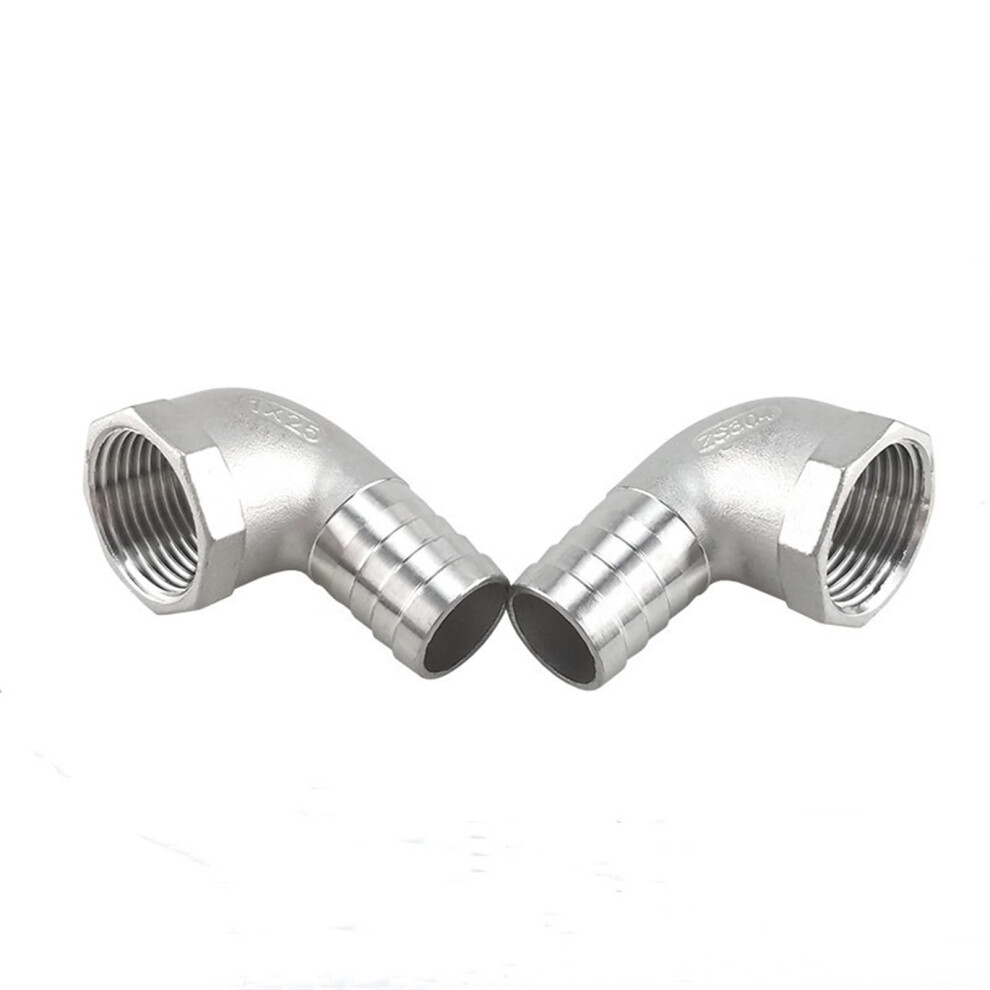 Ss304 Stainless Steel Hose Barb Elbow 90 Degree Bspt Female Connector, Corrosion Resistant 9455672248457