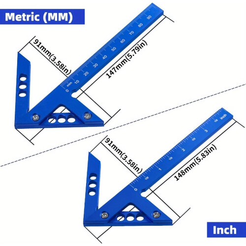 Woodworking Measuring Tool with MultiAngle Precision Scale for 45 Degree and Right Angle Marking 1