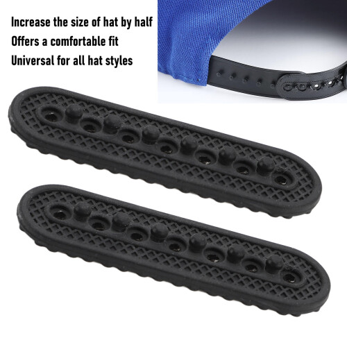 Extensor de gorra de silicona 2 piezas Ajustable para gorra 7 agujeros Cierre snapback Fácil 2