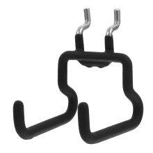 Heavy Duty Stainless Steel Pegboard Hooks for Garage Storage, Black L Shaped for Tools and Slatwall