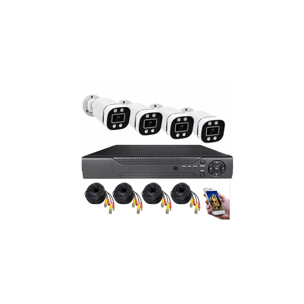 Cctv Security Camera System 4Ch 1080P Dvr Kit With Ai Color Night Vision 500Gb Hdd 3Mp Lens Outdoor Waterproof 9169991899671
