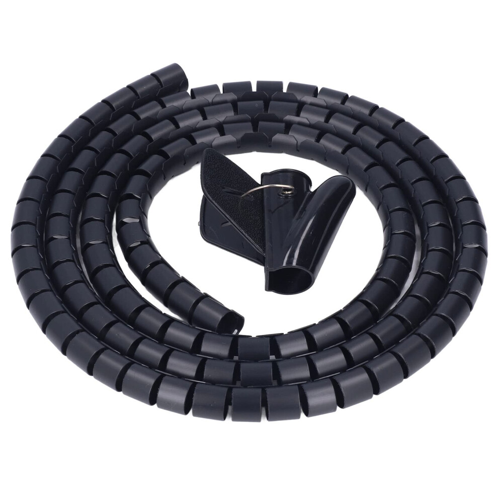 20Mm Spiral Cable Management Sleeve 1.5M Black Organizer Wrap Tube For Home Office Wire 9113335916753