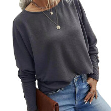 Solid Color Pullover for Women, Spring Tops for Women with Ribbed Cuffs and Hemlines, Lightweight Pullover Shirts for Versatile Matching