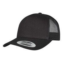 (One Size, Black) Flexfit Unisex Adult Retro 5 Panel Trucker Cap