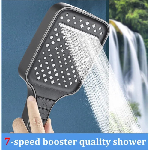 7Speed Handheld Shower Head with Filter, Large Panel  Pressure for Bathroom (Gray) 1