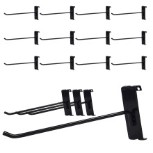 12 Pack 8 Inch Heavy Duty Black Gridwall Hooks for Retail Display, Garage and Home Storage