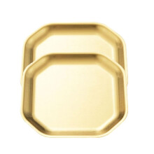 Stainless Steel Square Dinner Plates 4.7 Inch Metal Dessert Set for Appetizer Outdoor Use