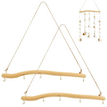 15 Inch Driftwood Wall Hanging with 5 Hooks, Rustic Driftwood Organizer for Keys and Jewelry