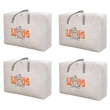 Large Moving Bags with Zipper and Handles, Heavy Duty Clothes Storage Totes, Set of 4