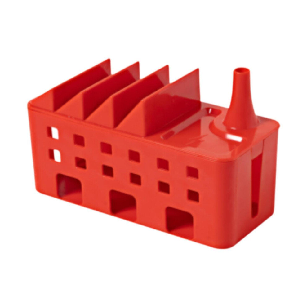 Red Cable Management Box With Lid Extension Cord Organizer For Desk And Office Electronics 9113335917422
