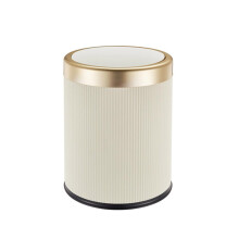Round Trash Can with Lid, Compact ABS Waste Bin for Home and Office, 12L 15L Garbage Container
