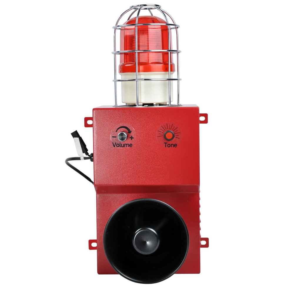 80W Industrial Siren Alarm With 130Db Loud Horn And Led Strobe Light, Ip65 Waterproof Security 9169991901220