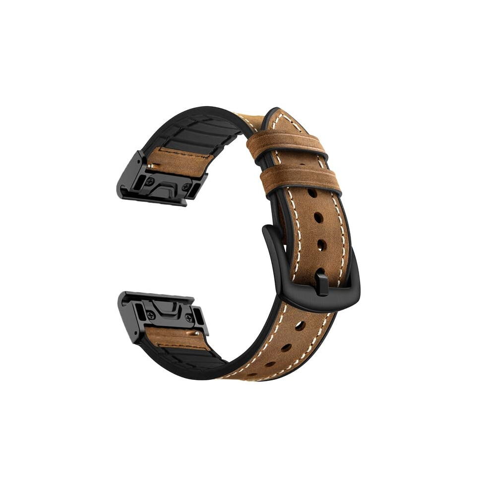 26Mm Leather Strap Quick Fit Replacement Watch Bracelet For Garmin Fenix 7X 9113335917651