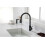 Matte Black Pull Down Kitchen Faucet with 360 Rotation Single Handle and PullOut Sprayer 3