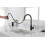 Matte Black Pull Down Kitchen Faucet with 360 Rotation Single Handle and PullOut Sprayer 5