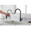Matte Black Pull Down Kitchen Faucet with 360 Rotation Single Handle and PullOut Sprayer 4
