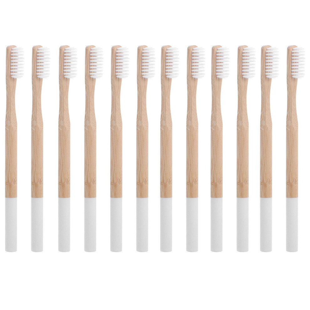 Bamboo Toothbrush with Soft Bristles for Gentle Gum Care, Eco Friendly Manual Brush 12 Pack