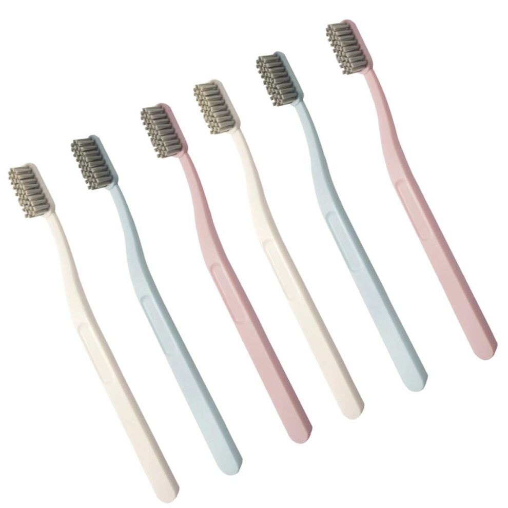 6pcs Soft Bristle Charcoal Toothbrush for Adults Sensitive Gums Ergonomic Antislip Grip