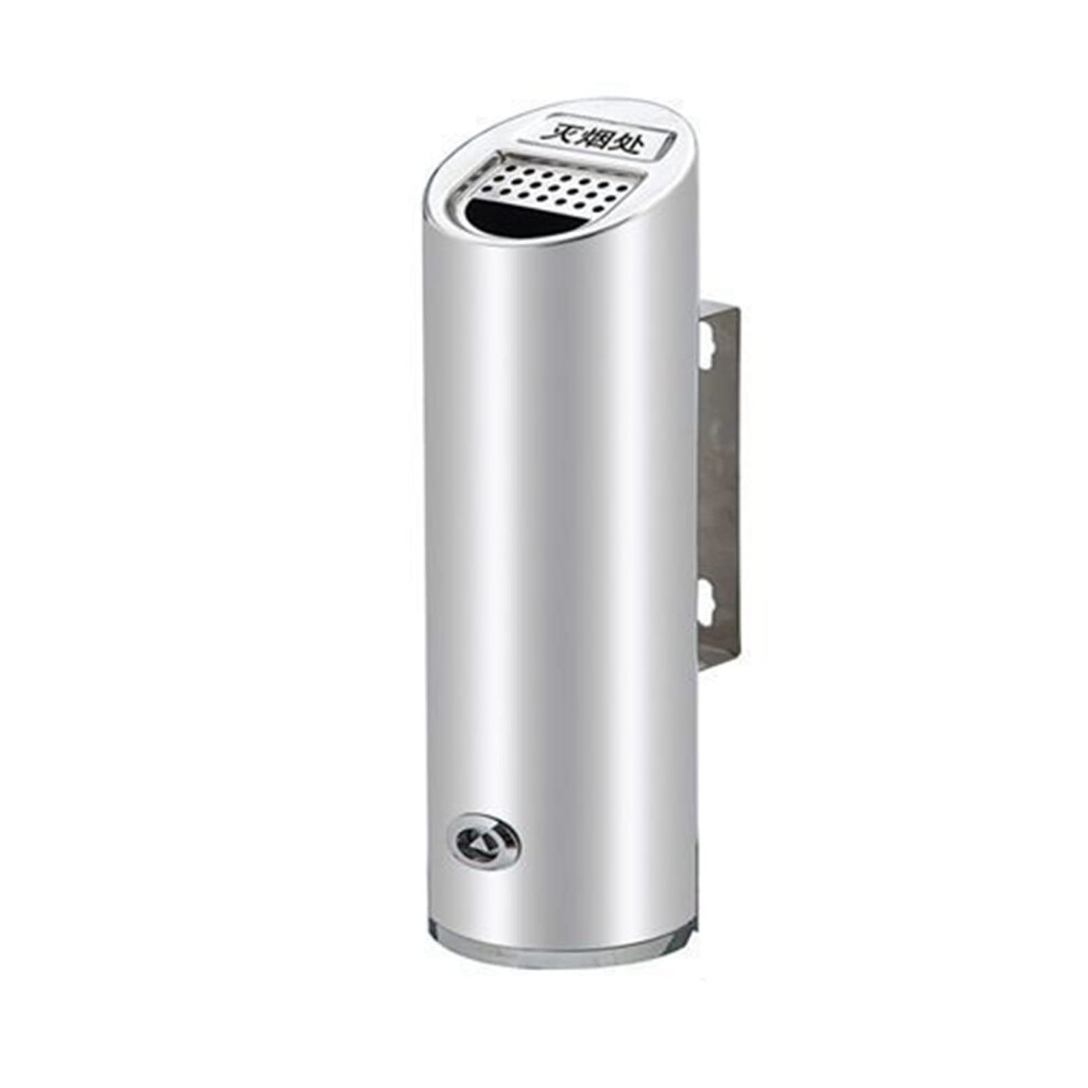 Lockable Stainless Steel Outdoor Wall Mounted Ashtray 1.8L Large Capacity Weather Resistant Smoking Area Receptacle