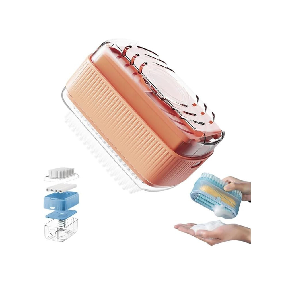 3In1 Soap Box Roller And Foaming Dispenser With Brush For Kitchen Sink, Leakproof Orange 9174973842613