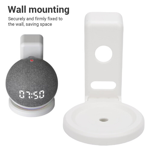 Smart Speaker Wall Mount for Echo Dot 4th 5th Gen, No Drill Holder Stand, White Finish 1