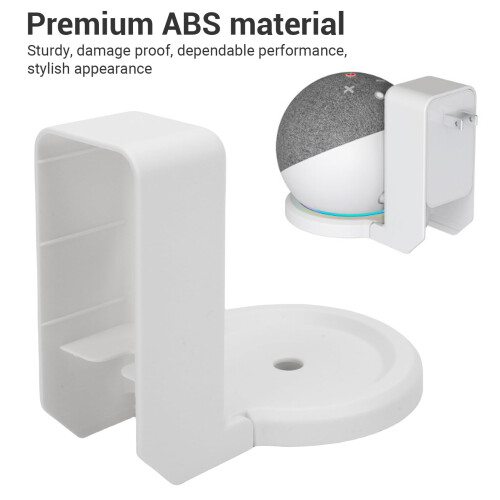 Smart Speaker Wall Mount for Echo Dot 4th 5th Gen, No Drill Holder Stand, White Finish 2