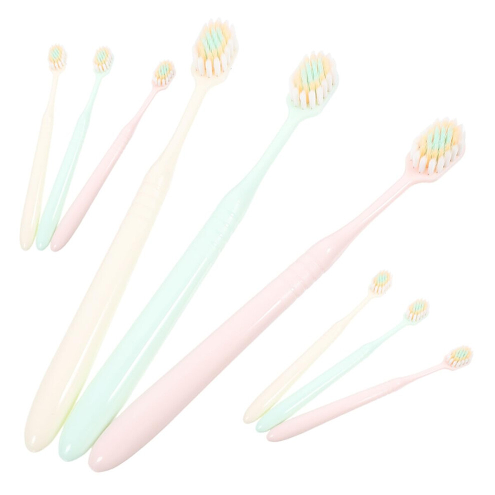 Extra Soft Bristle Toothbrush for Adults 9pcs Gentle Gum Care Compact Head Ergonomic Grip