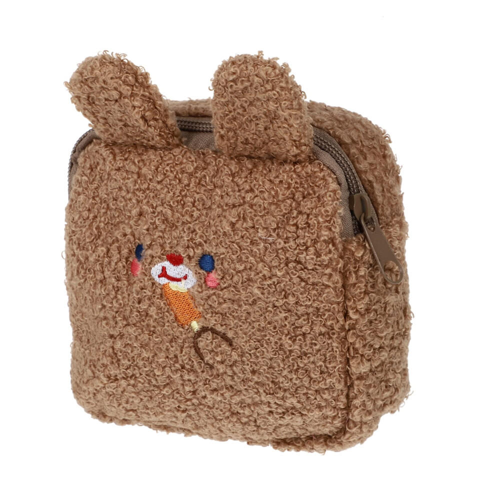 Plush Makeup Bag with Cute Rabbit Design, Sanitary Pad Pouch for Discreet and Organized Storage