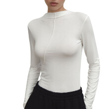 Tessuto traspirante, super morbido, casual, basic, elasticizzato, girocollo, a coste, vestibilità slim, sexy, lavorato a maglia, leggero, facile da