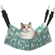 Reversible Velvet Pet Hammock with Alpaca Llama Print for Small Animals Rabbits Ferrets Chinchillas