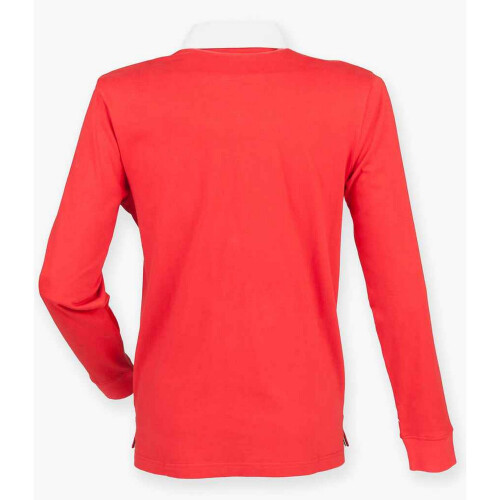 (S, Red) Front Row Mens Premium Rugby Shirt 1