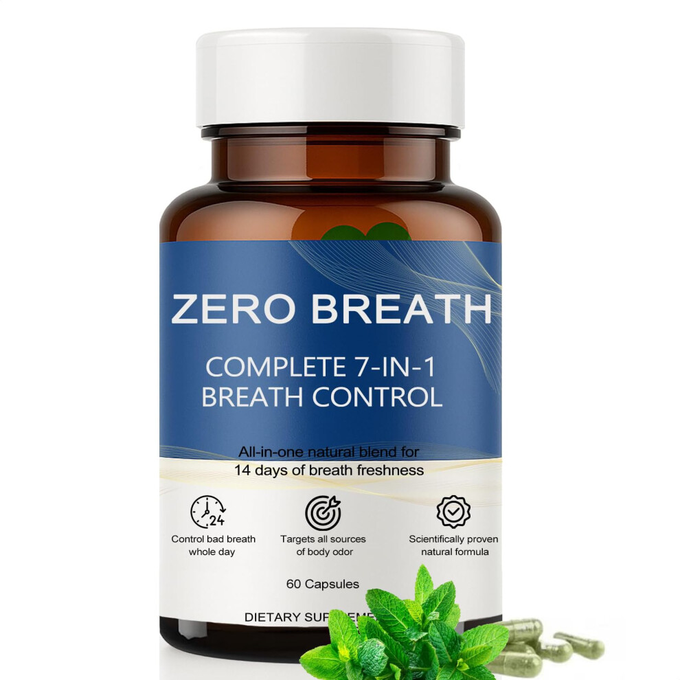 Bad Breath Capsules 7in1 Body Deodorizing Supplement with Chlorophyll Mint Probiotics 14Day Freshness