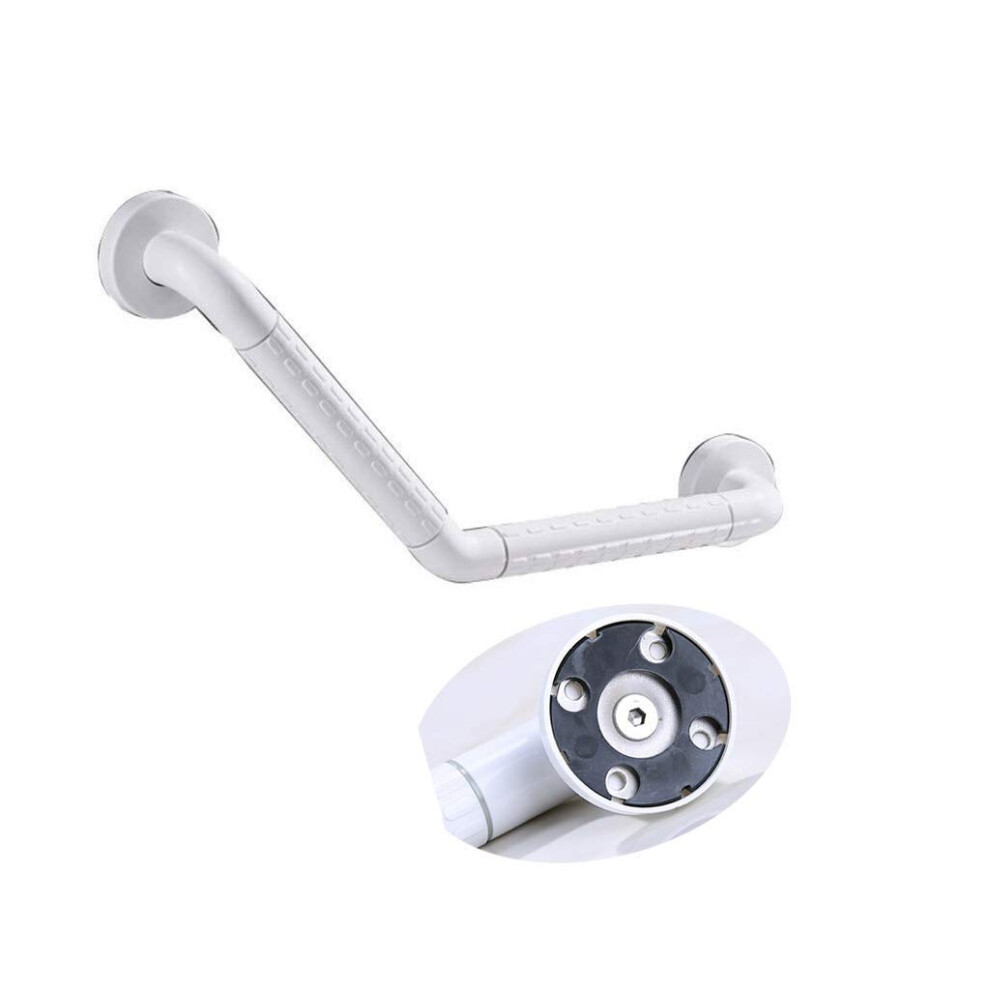 White Shower Grab Bar With Textured Nonslip Grip For Bathroom Bathtub And Toilet Safety