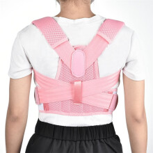 Adjustable Back Posture Corrector Belt with Breathable Shoulder Support, Orthopedic Corset Pink Size S