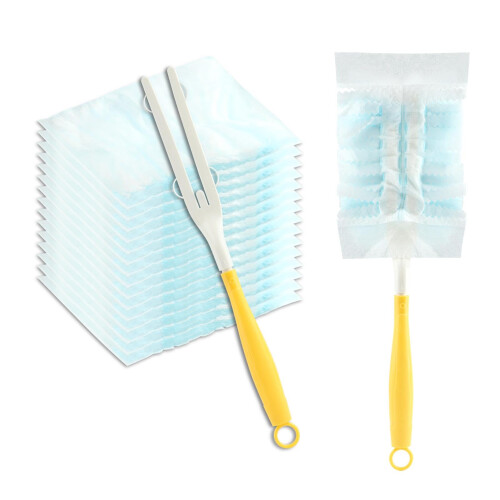 30 Count Heavy Duty Duster Refills, Electrostatic Microfiber Heads with Foldable Handle for Home