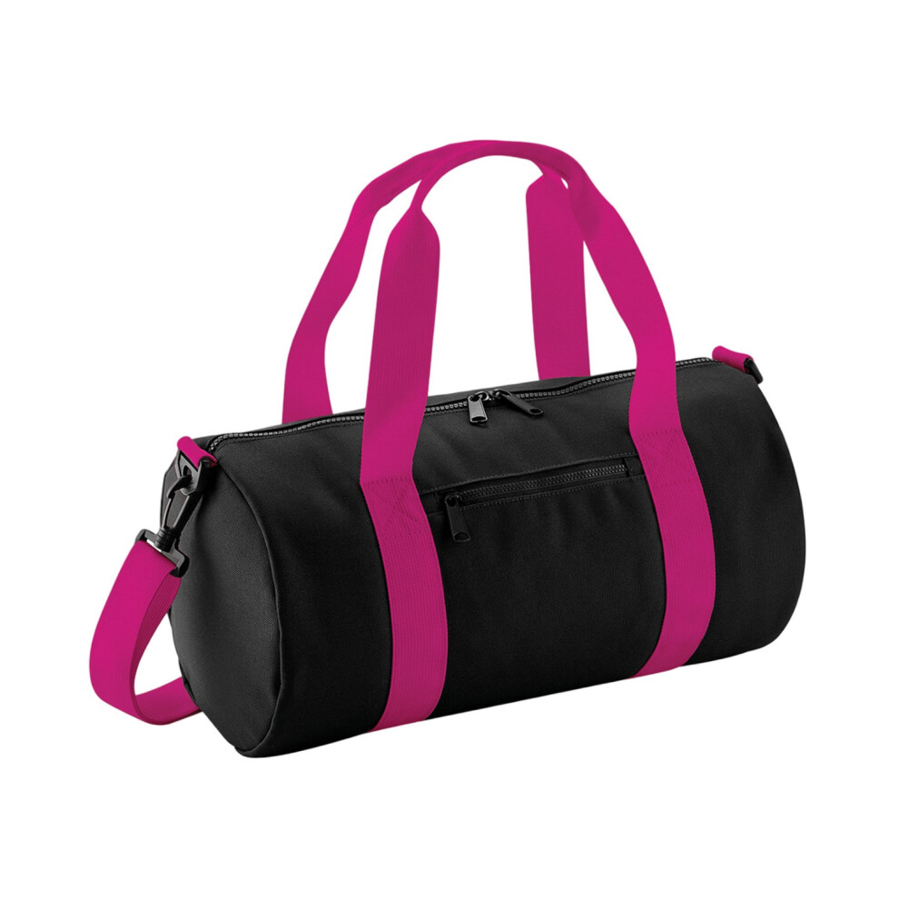 Bagbase Mini Holdall - Black/Fuchsia - Image 2