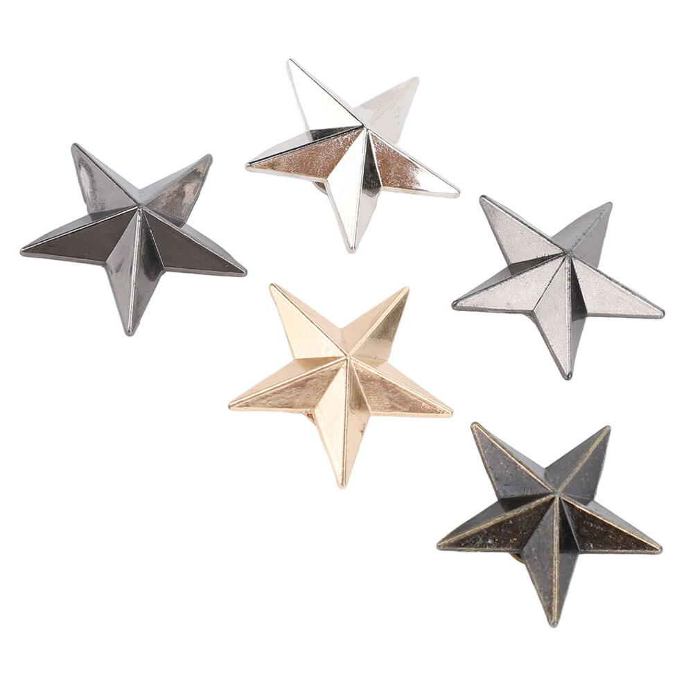 50 Set Alloy Five Pointed Star Rivets Screws, 20.5Mm, 5 Colors 8411384208906