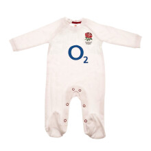 (6-9 Months, White/Red) England RFU Baby 2023-2024 Sleepsuit