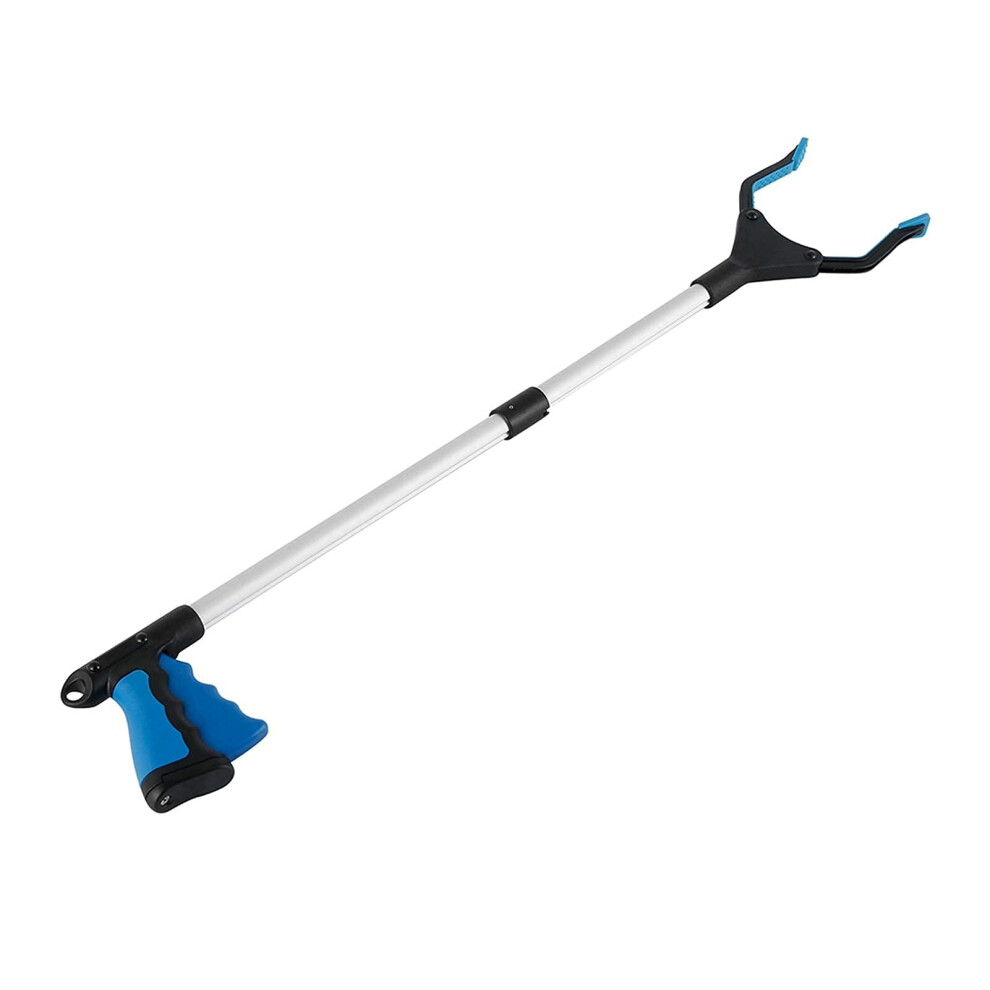 Sky Blue Grabber Tool 80Cm Reach Folding Aluminum Trash Picker With Ergonomic Grip For Litter Cleanup